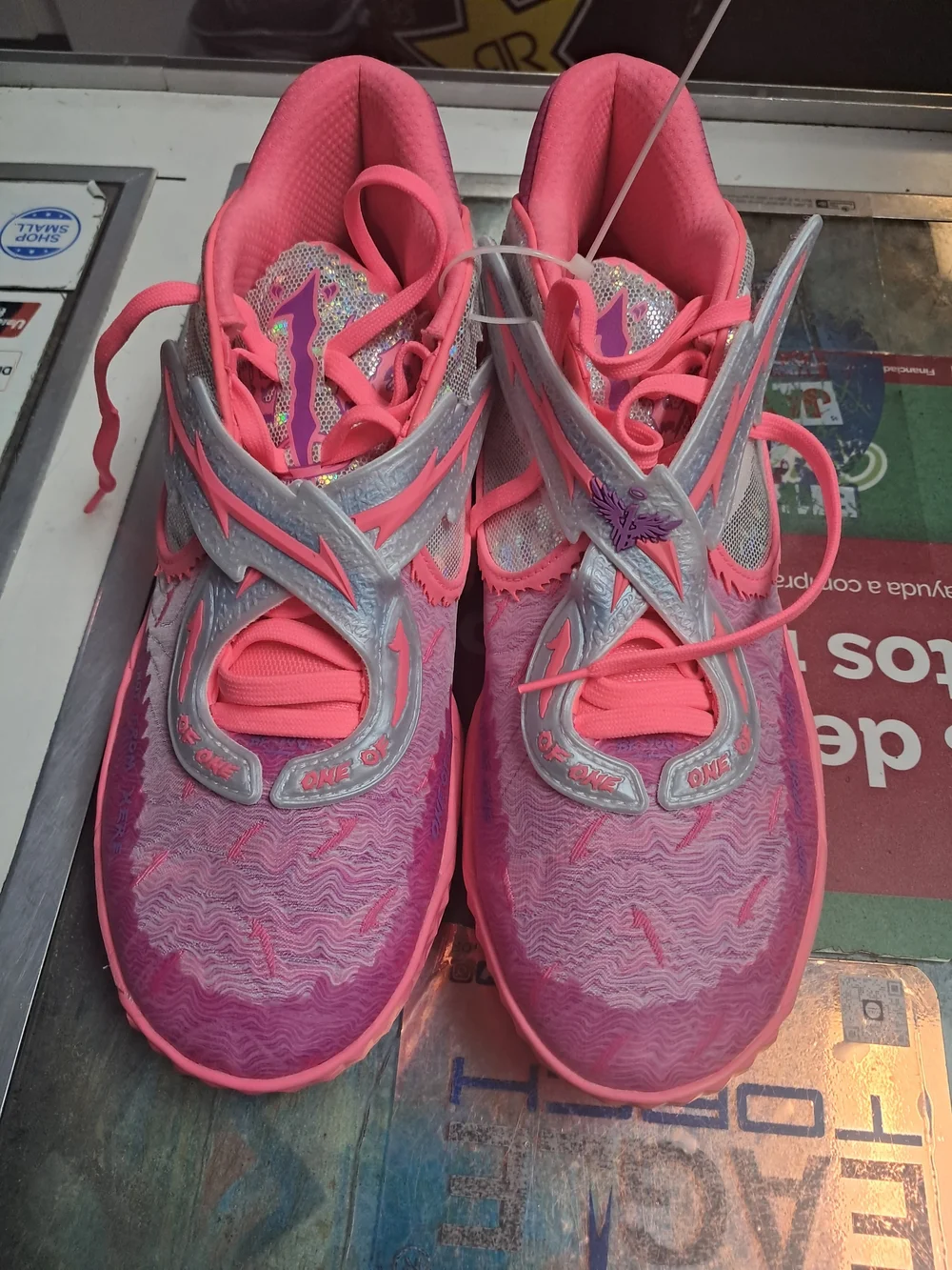 Puma Pink and Silver Men’s Athletic Shoes